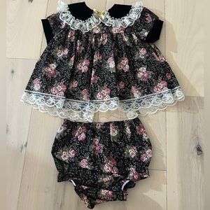 Vintage Allison Ann 2 Piece Baby Dress & Bloomers 0-3 M